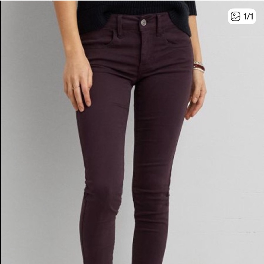 American Eagle Plum Hi-Rise Jegging Crop